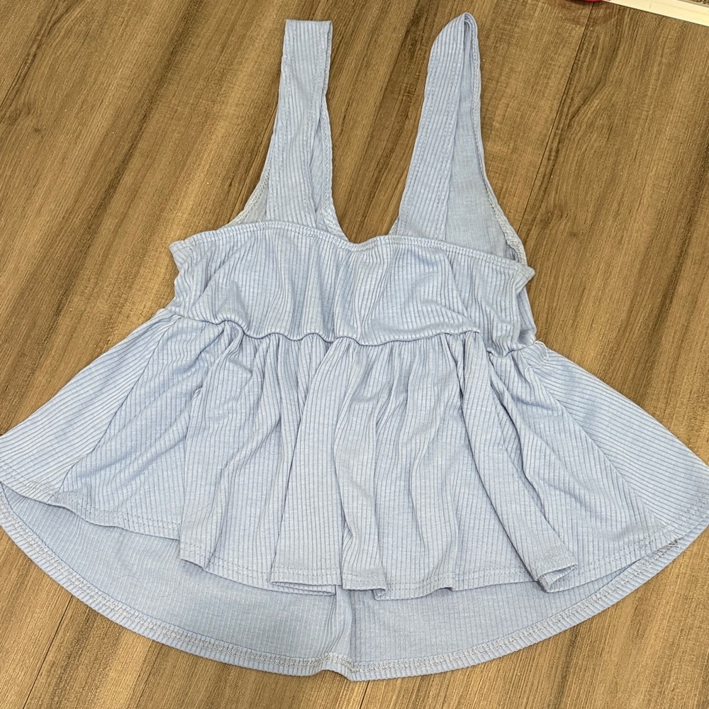 Olivia Rae Light Blue Ribbed Knit Top - Picture 3 of 4